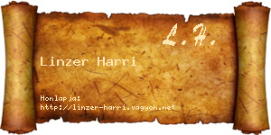 Linzer Harri névjegykártya